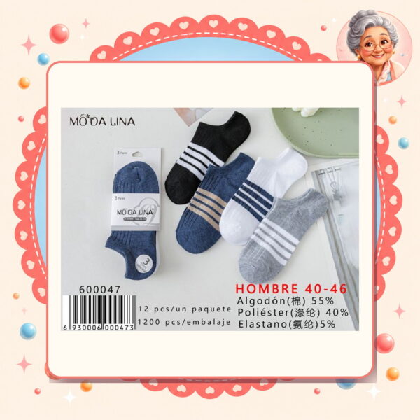 la-icha-06187 40-46(3 Pares) Moda Lina Ref. 600047