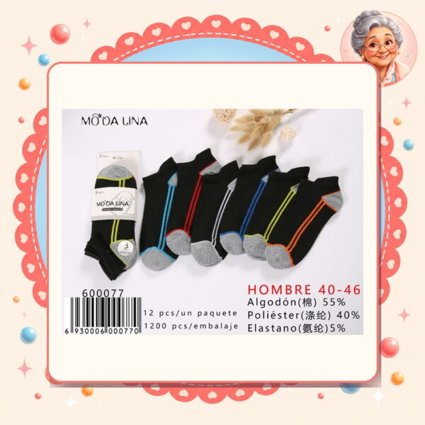 40-46（3 Pares） Moda Lina Ref. 600077