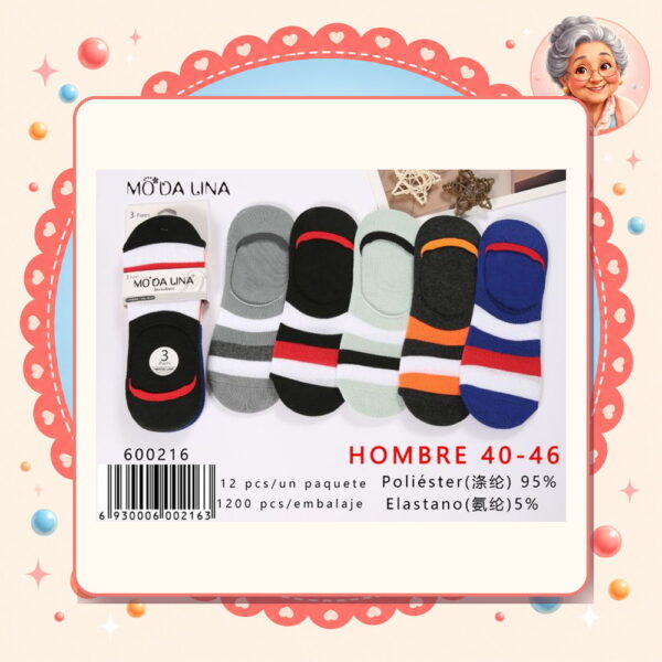 la-icha-06219 40-46(3 Pares) Moda Lina Ref. 600216