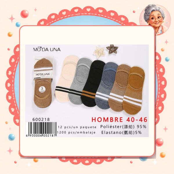 la-icha-06221 40-46(3 Pares) Moda Lina Ref. 600218