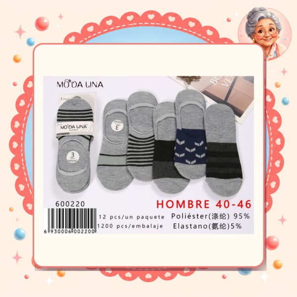 la-icha-06222 40-46(3 Pares) Moda Lina Ref. 600220