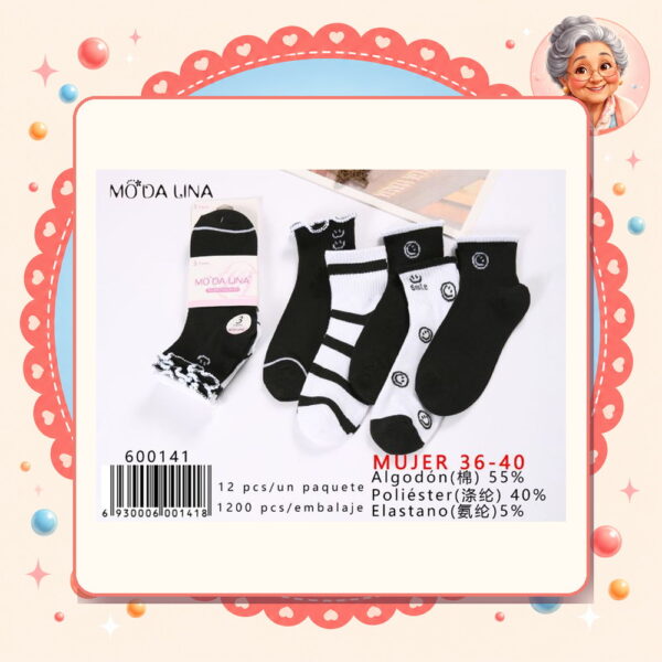 36-40（3 Pares） Moda Lina Ref. 600141