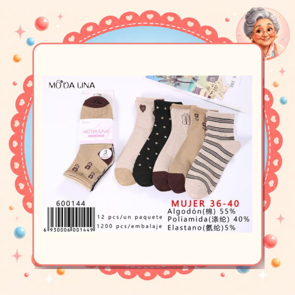 36-40（3 Pares） Moda Lina Ref. 600144