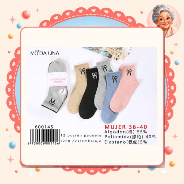 36-40（3 Pares） Moda Lina Ref. 600145