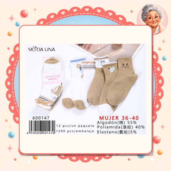 36-40（3 Pares） Moda Lina Ref. 600147