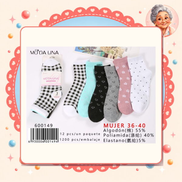 36-40（3 Pares） Moda Lina Ref. 600149