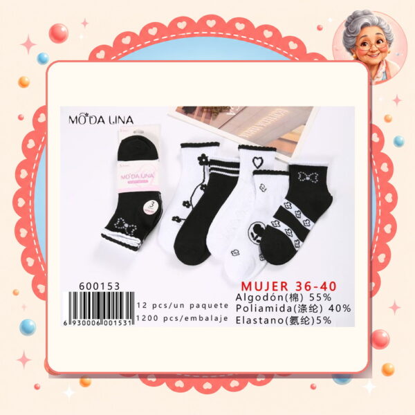 la-icha-06261 36-40(3 Pares) Moda Lina Ref. 600153