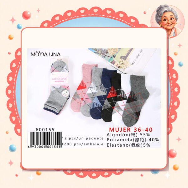 36-40（3 Pares） Moda Lina Ref. 600155