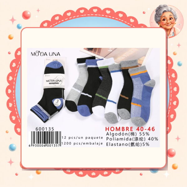 40-46（3 Pares） Moda Lina Ref. 600135