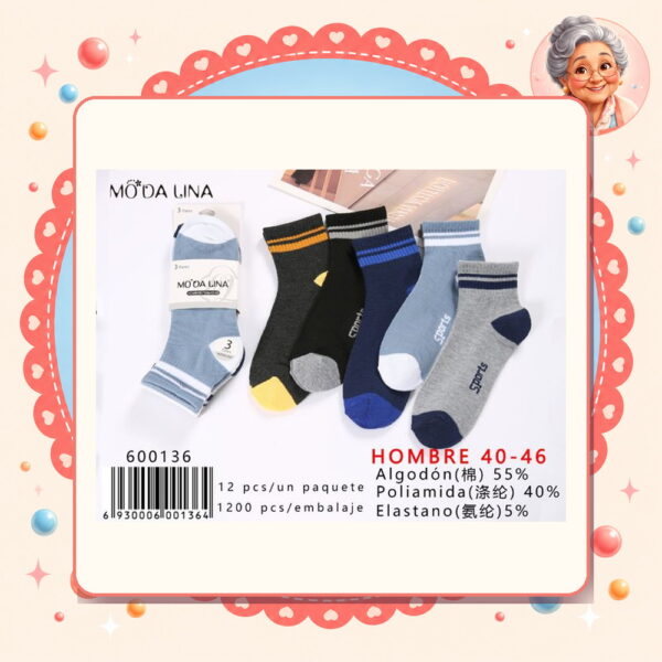 40-46（3 Pares） Moda Lina Ref. 600136